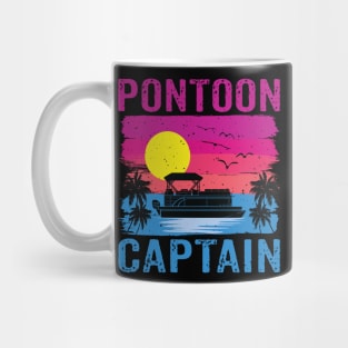 Vintage Style Pontoon Captain Shirt Funny Pontoon Boat Lover Mug